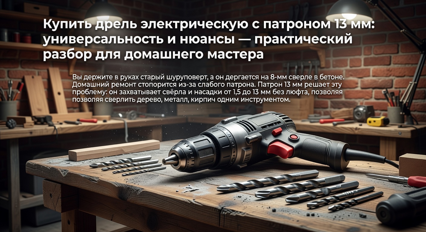 Купить дрель электрическую с патроном 13 мм: универсальность и нюансы — практический разбор для домашнего мастера