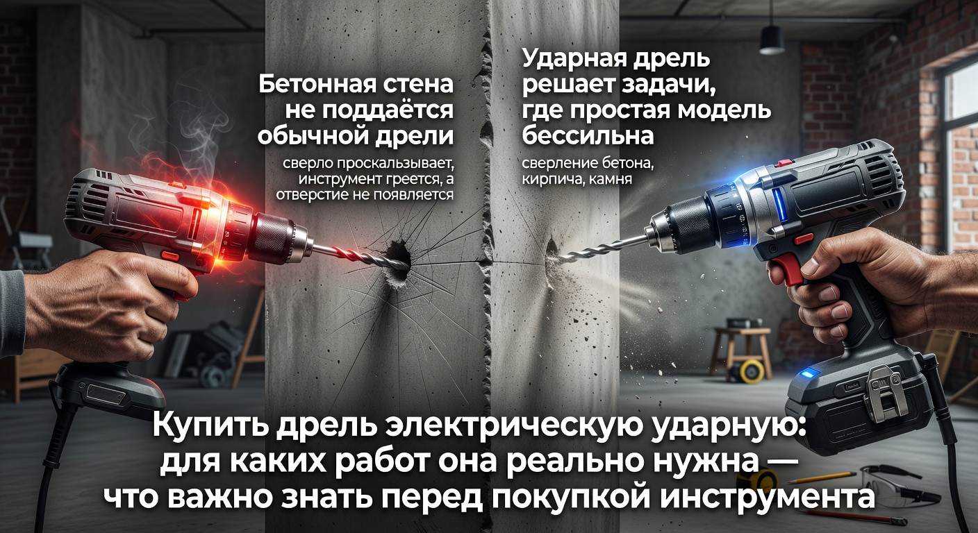 Купить дрель электрическую ударную: для каких работ она реально нужна — что важно знать перед покупкой инструмента