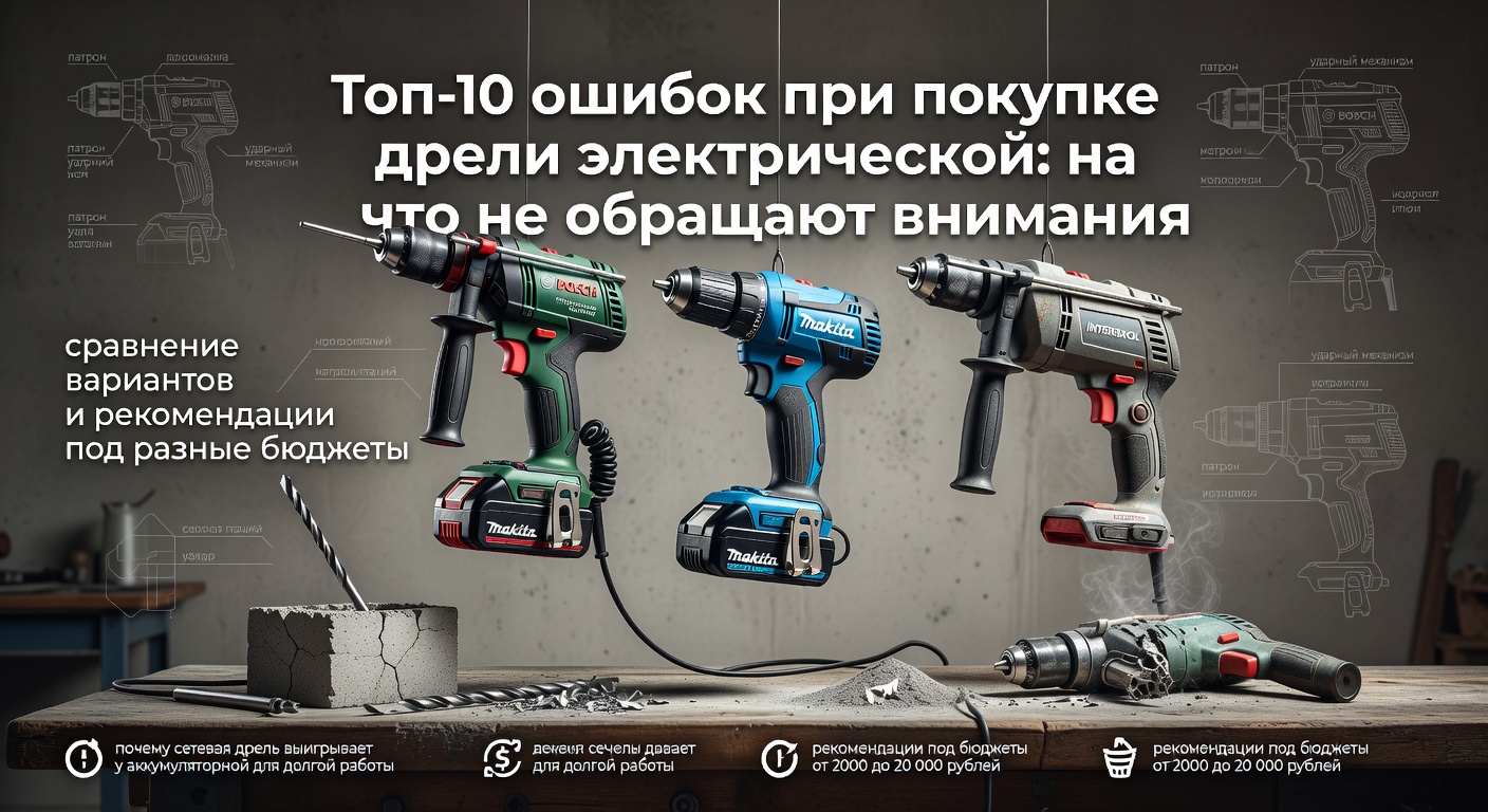 Топ-10 ошибок при покупке дрели электрической: на что не обращают внимания: сравнение вариантов и рекомендации под разные бюджеты