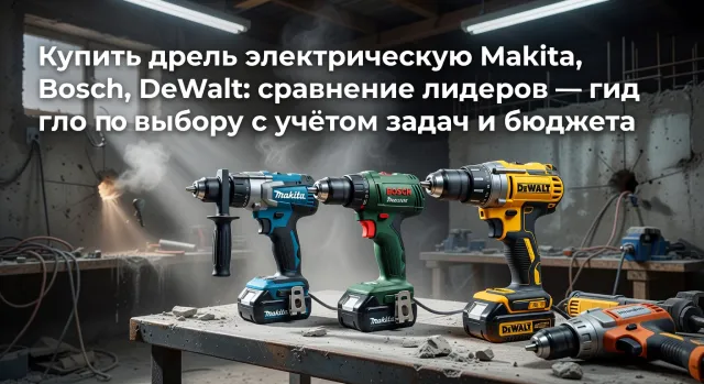 Купить дрель электрическую Makita, Bosch, DeWalt: сравнение лидеров — гид по выбору с учётом задач и бюджета